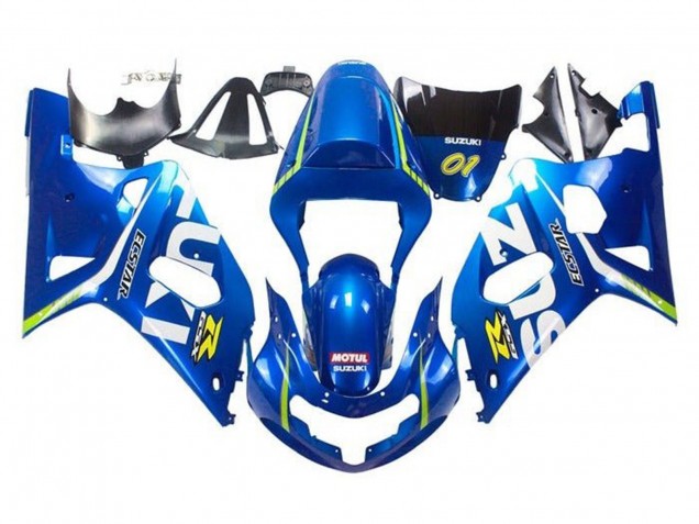 Carenagens Moto Suzuki GSXR 600 / GSXR 750 2001-2003 - Azul Amarelo Verde Branco