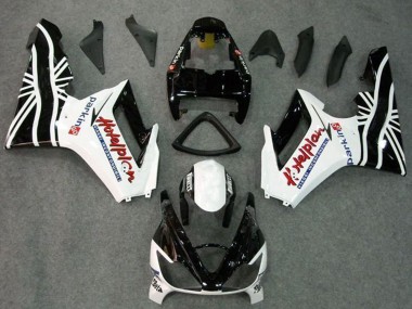 Kits Carenagem Moto Triumph Daytona 675 Triple 2006-2008 - Branco Preto Brilhante