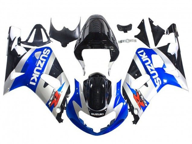 Carenagens Moto Suzuki GSXR 600 / GSXR 750 2001-2003 - Azul Prata Preto Brilhante