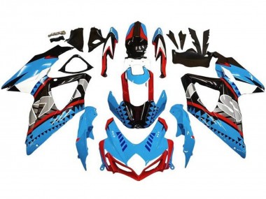 Carenagens Moto Suzuki GSXR 600 / GSXR 750 2008-2010 - Azul Vermelho Preto Forma