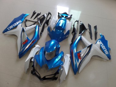 Carenagem Moto Suzuki GSXR 600 / GSXR 750 2008-2010 - Branco Azul Claro Vermelho