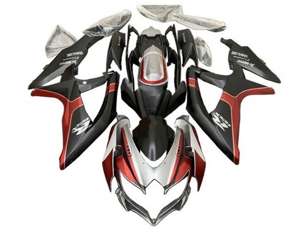Carenagens Moto Suzuki GSXR 600 / GSXR 750 2008-2010 - Prata Vermelho Preto Fosco
