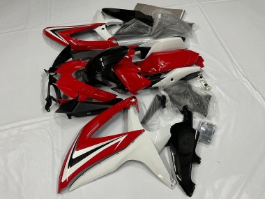 Carenagem Moto Suzuki GSXR 600 / GSXR 750 2008-2010 - Branco Vermelho Preto Brilhante