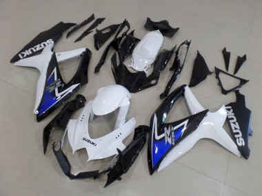 Carenagens Moto Suzuki GSXR 600 / GSXR 750 2008-2010 - Branco Azul Preto Brilhante