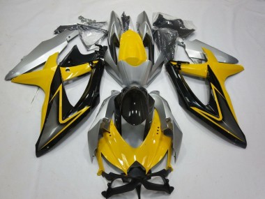 Carenagens Moto Suzuki GSXR 600 / GSXR 750 2008-2010 - Amarelo Prata Cinzento Preto