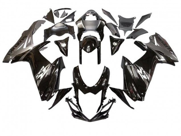 Carenagens Moto Suzuki GSXR 600 / GSXR 750 2011-2024 - Preto Brilhante Cinzento Branco
