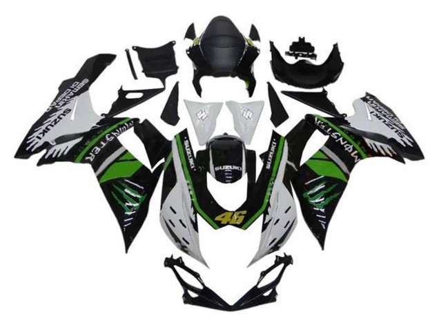 Carenagens Moto Suzuki GSXR 600 / GSXR 750 2011-2024 - Branco Verde Preto Monstro 46
