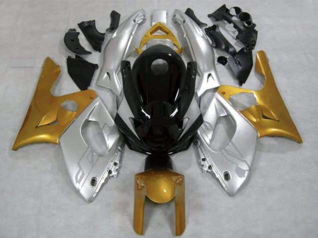 Carenagens Moto Yamaha YZF600R Thundercat 1996-2007 - Prata Ouro Preto Brilhante