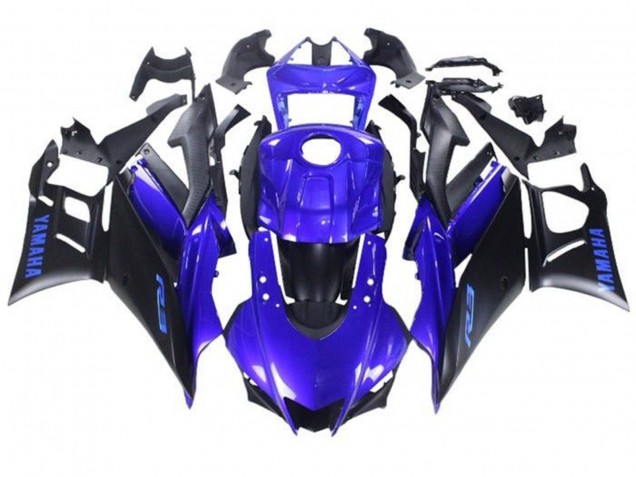 Carenagens Moto Yamaha YZF R3/R25 2019-2021 - Azul Preto Fosco