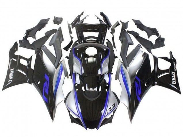 Carenagens Moto Yamaha YZF R3/R25 2019-2021 - Prata Azul Preto