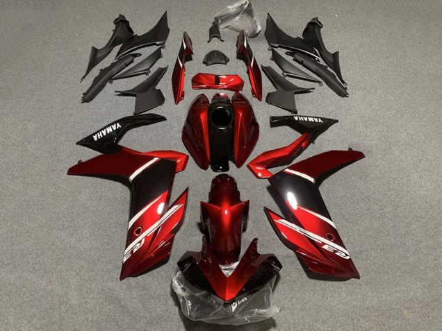 Carenagens Moto Yamaha YZF R3/R25 2022-2024 - Vermelho Branco Preto Brilhante