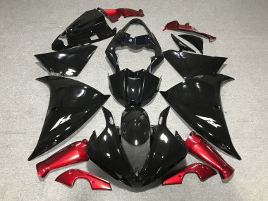 Carenagens Moto Yamaha YZF 1000 R1 2009-2011 - Preto Brilhante Vermelho