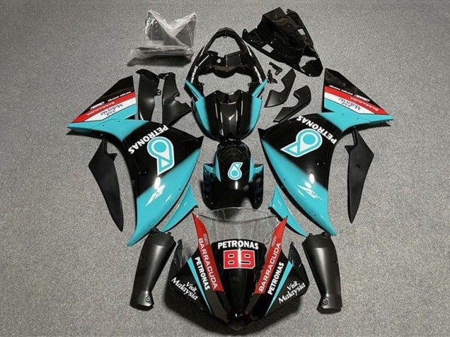 Carenagens Moto Yamaha YZF 1000 R1 2009-2011 - Preto Brilhante Azul Claro Vermelho Petronas