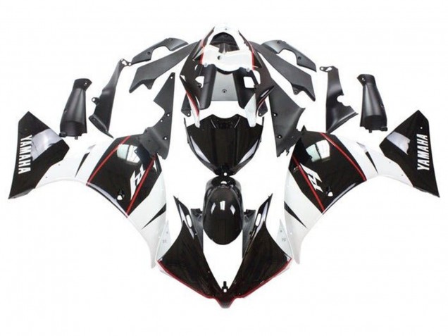Carenagens Moto Yamaha YZF 1000 R1 2009-2011 - Branco Preto Vermelho Listra