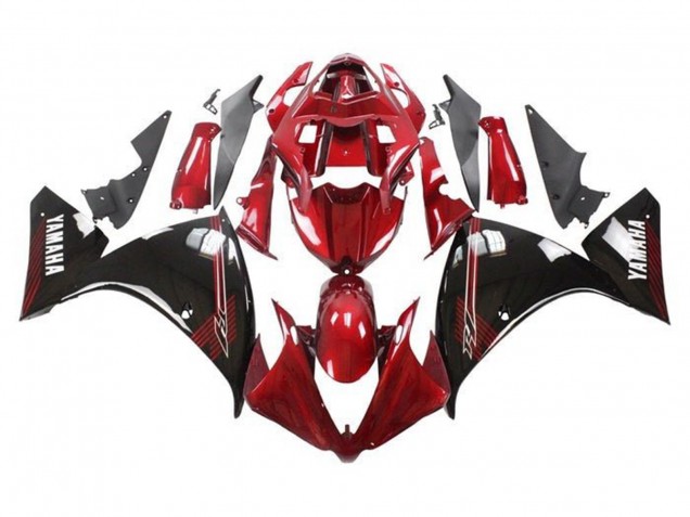 Carenagens Moto Yamaha YZF 1000 R1 2009-2011 - Vermelho Preto Brilhante