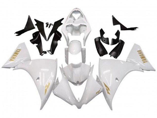 Carenagens Moto Yamaha YZF 1000 R1 2009-2011 - Branco Ouro Decal