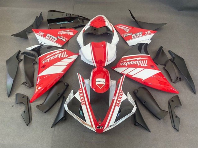 Carenagens Moto Yamaha YZF 1000 R1 2009-2011 - Branco Vermelho Preto Milwaukee