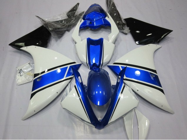 Carenagens Moto Yamaha YZF 1000 R1 2009-2011 - Branco Azul Preto