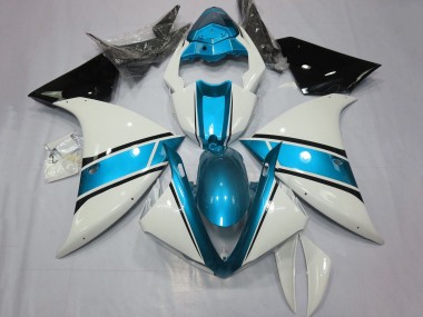 Carenagens Moto Yamaha YZF 1000 R1 2009-2011 - Branco Azul Claro Preto