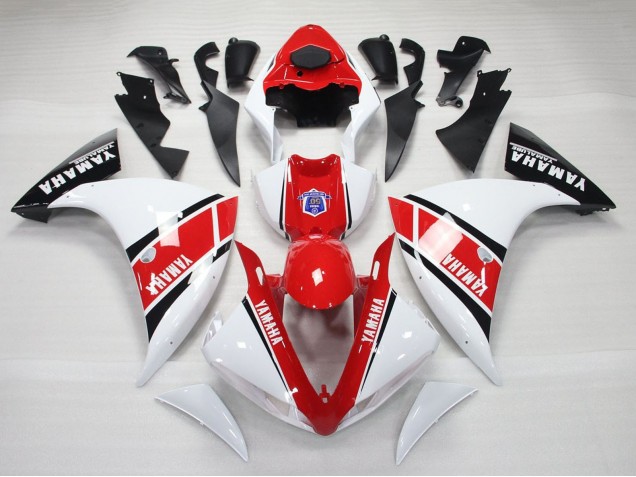 Carenagens Moto Yamaha YZF 1000 R1 2009-2011 - Branco Vermelho Preto