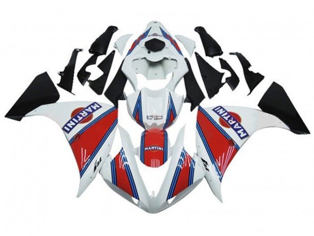 Carenagens Moto Yamaha YZF 1000 R1 2009-2011 - Branco Vermelho Azul Preto Martini