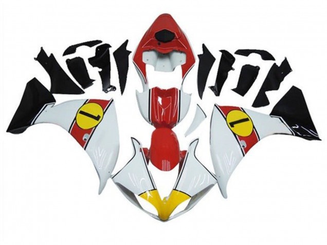 Carenagens Moto Yamaha YZF 1000 R1 2009-2011 - Branco Vermelho Amarelo Preto