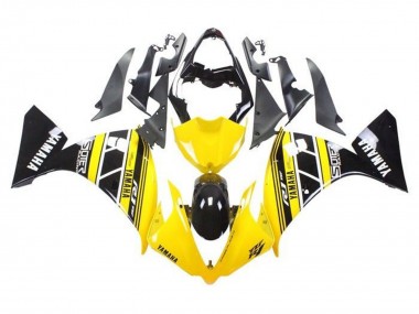 Carenagens Moto Yamaha YZF 1000 R1 2009-2011 - Amarelo Branco Preto Listra