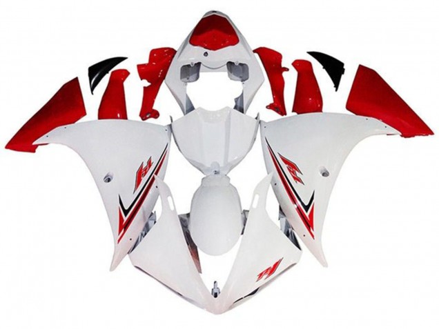 Carenagens Moto Yamaha YZF 1000 R1 2012-2014 - Branco Vermelho