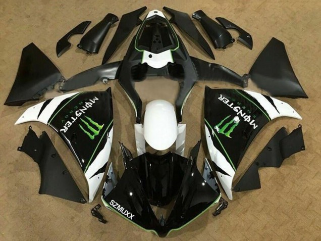 Carenagens Moto Yamaha YZF 1000 R1 2012-2014 - Branco Preto Verde Monstro Energy SZMUXX