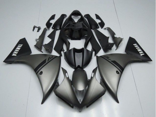 Carenagens Moto Yamaha YZF 1000 R1 2012-2014 - Cinzento Fosco Preto Fosco Branco Decalques