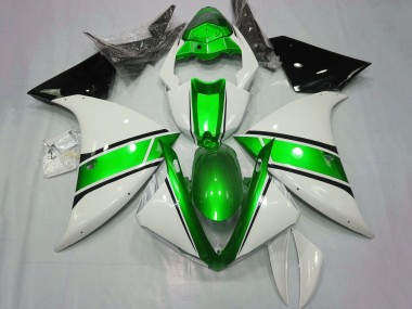 Carenagens Moto Yamaha YZF 1000 R1 2012-2014 - Branco Verde Preto Brilhante