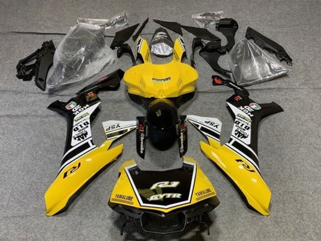 Carenagens Moto Yamaha YZF 1000 R1 2015-2019 - Amarelo Branco Preto GYTR