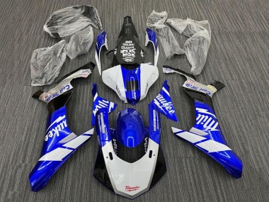 Carenagens Moto Yamaha YZF 1000 R1 2015-2019 - Branco Azul Preto Milwaukee