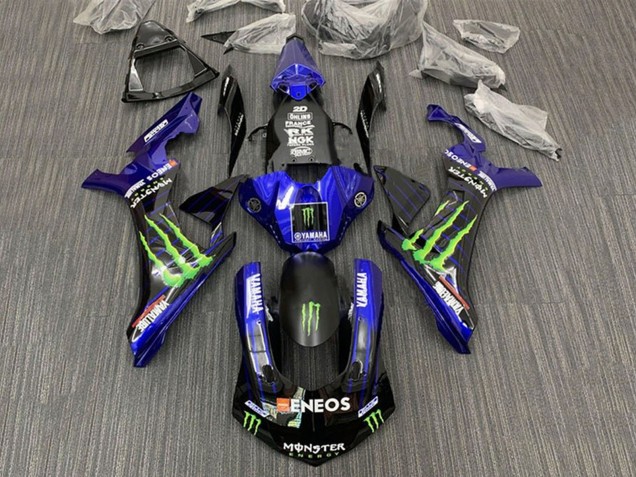 Carenagens Moto Yamaha YZF 1000 R1 2015-2019 - Azul Preto Monstro ENEOS