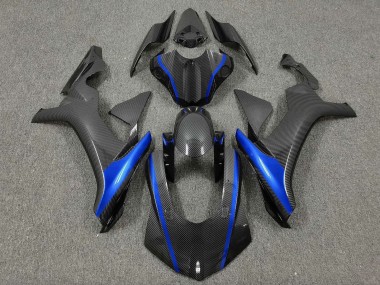 Carenagens Moto Yamaha YZF 1000 R1 2015-2019 - Falso Fibra de Carbono Azul