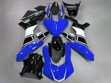 Carenagem Moto Yamaha YZF 1000 R1 2015-2019 - Azul Branco Preto Brilhante