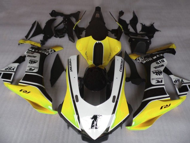 Carenagens Moto Yamaha YZF 1000 R1 2015-2019 - Amarelo Branco Preto