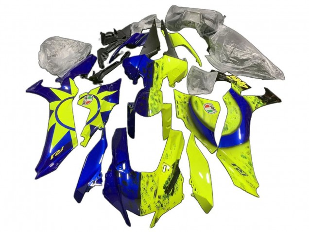 Carenagens Moto Yamaha YZF 1000 R1 2020-2025 - Azul Amarelo Sol e Lua