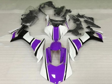 Carenagem Moto Yamaha YZF 1000 R1 2020-2025 - Branco Roxo Preto Brilhante