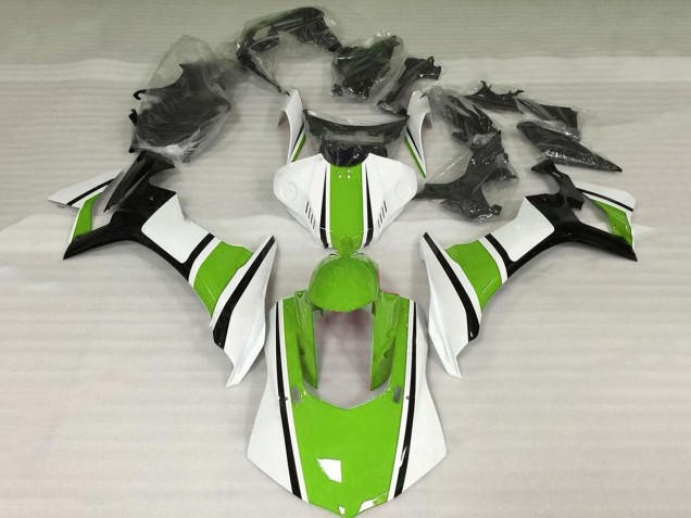 Carenagem Moto Yamaha YZF 1000 R1 2020-2025 - Branco Verde Preto Brilhante