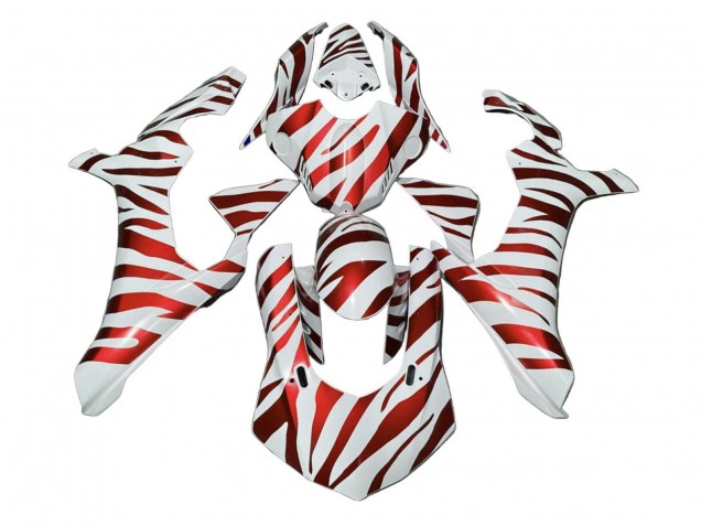 Carenagens Moto Yamaha YZF 1000 R1 2020-2025 - Branco Vermelho Zebra