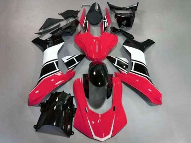 Carenagens Moto Yamaha YZF 1000 R1 2020-2025 - Vermelho Branco Preto Brilhante