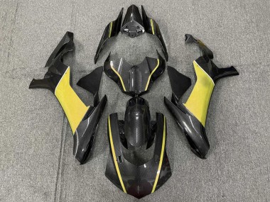 Carenagens Moto Yamaha YZF 1000 R1 2020-2025 - Falso Fibra de Carbono Amarelo
