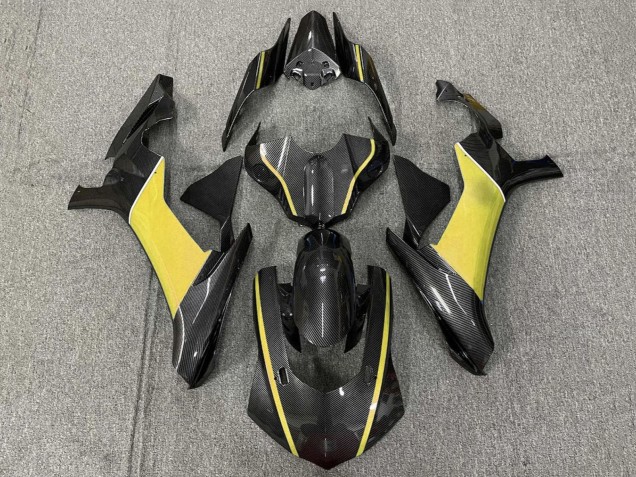 Carenagens Moto Yamaha YZF 1000 R1 2020-2025 - Falso Fibra de Carbono Amarelo