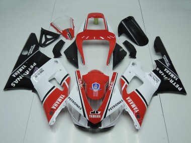 Carenagens Moto Yamaha YZF 1000 R1 1998-1999 - Vermelho Branco Preto Brilhante Petronas Yamalube