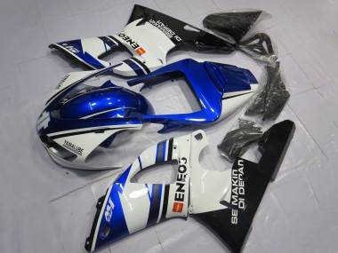 Carenagens Moto Yamaha YZF 1000 R1 1998-1999 - Branco Azul Preto Brilhante ENEOS Semakin Didepan