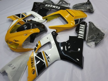 Carenagens Moto Yamaha YZF 1000 R1 1998-1999 - Amarelo Branco Preto Brilhante