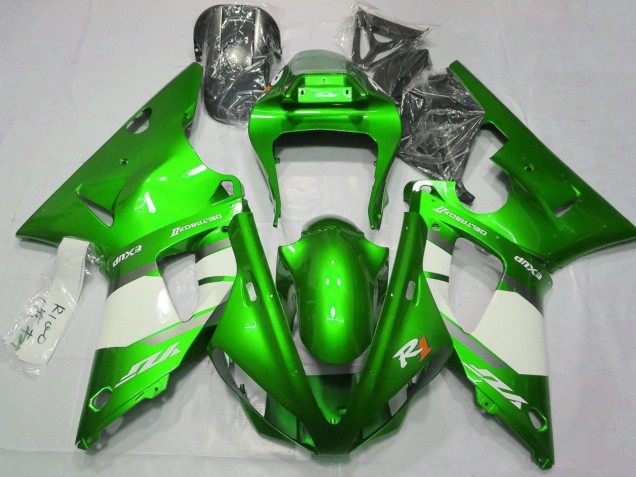 Carenagens Moto Yamaha YZF 1000 R1 2000-2001 - Verde Branco Prata