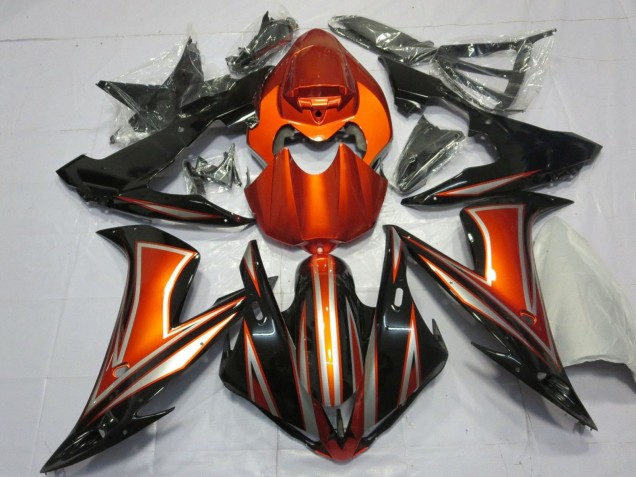 Carenagens Moto Yamaha YZF 1000 R1 2004-2006 - Laranja Preto Brilhante