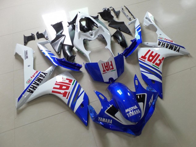 Carenagem Moto Yamaha YZF 1000 R1 2007-2008 - Branco Azul Vermelho Fiat